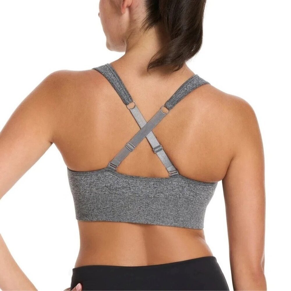 Puma Black Gray Women's XL 2-Pack Seamless Sports Bras N0463 - Picture 6 of 9